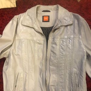 Hugo Boss Silver Leather Jacket